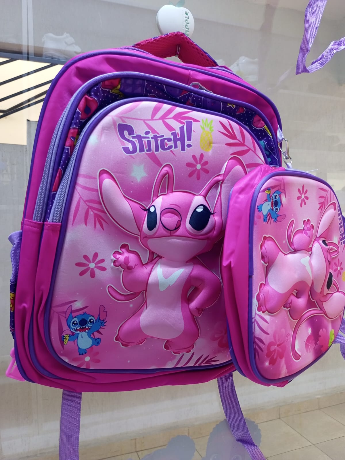 CrabKids Pink Character Backpack with Lunch Bag