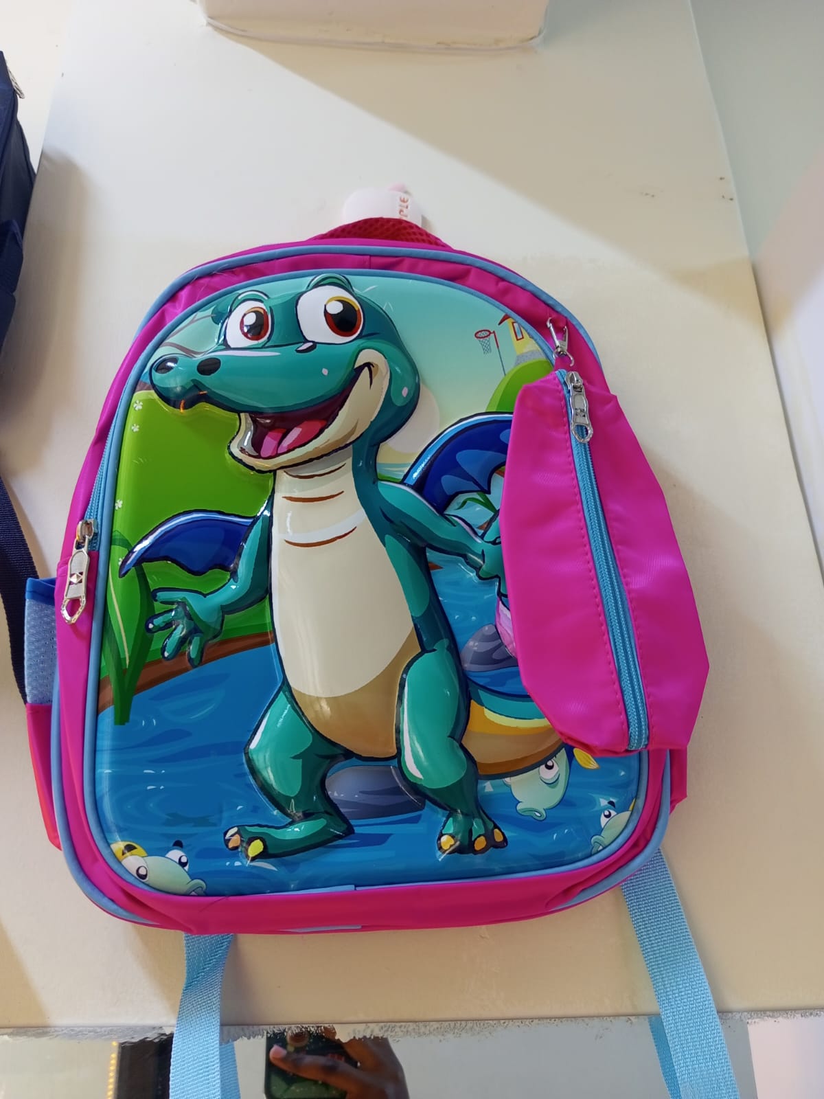 CrabKids Pink Dinosaur School Backpack